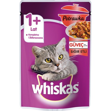 🐾 Whiskas Pouch Güveç Sığır Etli 85g Kedi Maması – Lezzetli ve Besleyici Islak Mama