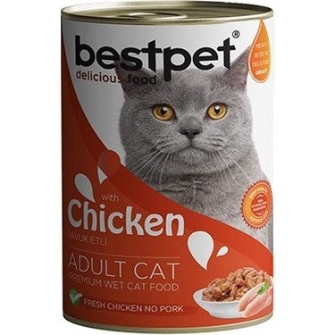 🐾 BESTPET Yetişkin Kedi Tavuklu Sos İçinde Yaş Mama 400 Gr – Lezzetli ve Besleyici Ana Öğün