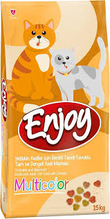 Enjoy Tavuklu Yetişkin Çok Renkli Kedi Maması 15 Kg – Tam ve Dengeli Beslenme