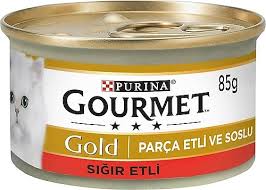 🐾 GOURMET GOLD Sığır Etli Sos İçerisinde Parça Etli Yaş Kedi Maması – Gurme Kediler İçin Lezzetli Ana Öğün