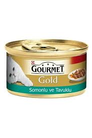🐾 GOURMET GOLD Somonlu & Tavuklu Sos İçerisinde Parça Etli Yaş Kedi Maması – Gurme Kediler İçin Zengin Lezzet