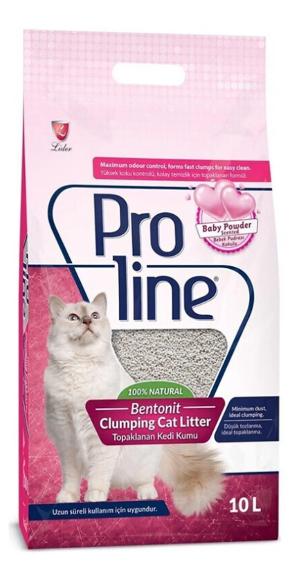 🐾 Proline Baby Powder Kedi Kumu 10L – Tozsuz, Koku Giderici ve Yüksek Emicilik