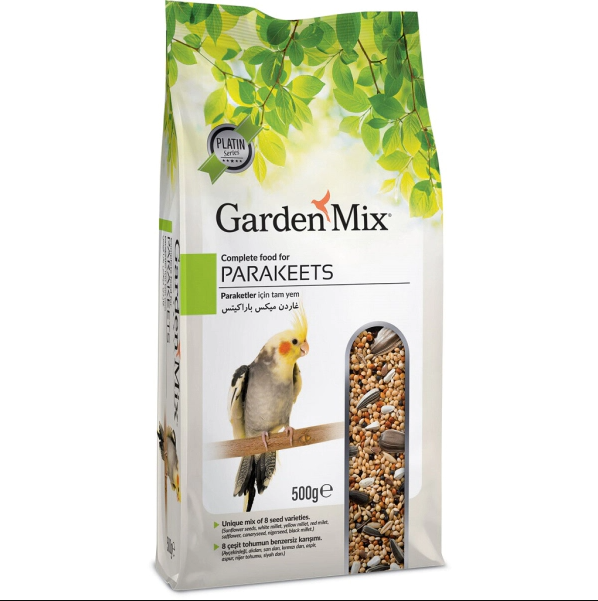 Garden Mix Platin Paraket Yemi 500 gr – Muhabbet ve Paraket Kuşları İçin Dengeli Tohum Karışımı
