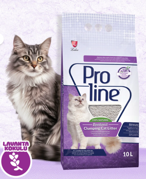 🐾 Proline Lavender Kedi Kumu 10L – Lavanta Kokulu, Yüksek Emicilik ve Topaklanan Kedi Kumu