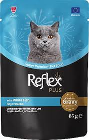 Reflex Plus Pouch Beyaz Balıklı Yetişkin Kedi Yaş Maması 85 Gr