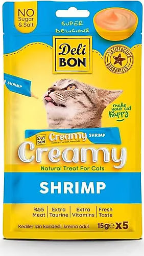 🐾 Delibon Creamy Karidesli Kedi Ödül Maması 5’li Paket – Lezzetli ve Besleyici Atıştırmalık