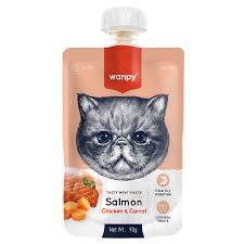 🐾 Wanpy Taze Somonlu & Tavuklu Kedi Et Ezmesi 90g – Lezzetli ve Besleyici Islak Mama