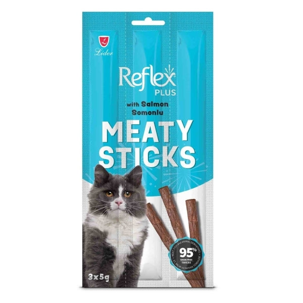 🐾 Reflex Plus Somonlu Yetişkin Kedi Çubuk Ödül Maması 3,5g – Yumuşak Sticks Ödül