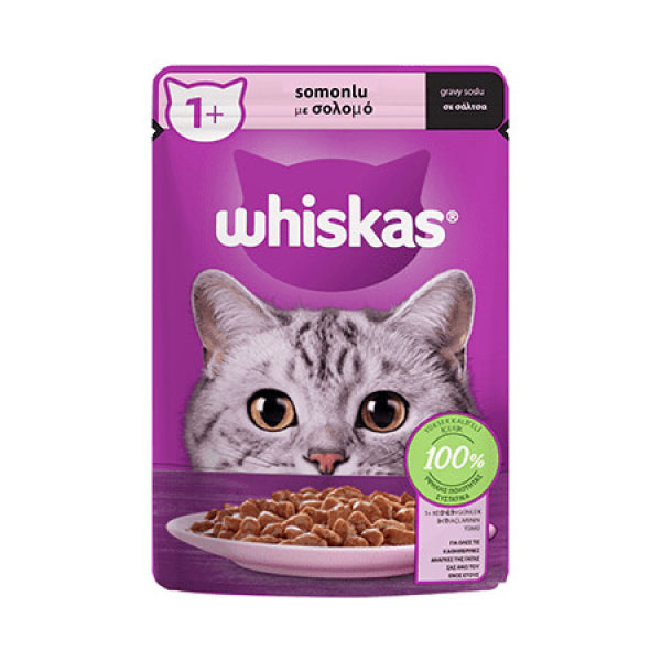 🐾 Whiskas Pouch Soslu Somonlu 85g – Lezzetli ve Besleyici Islak Kedi Maması