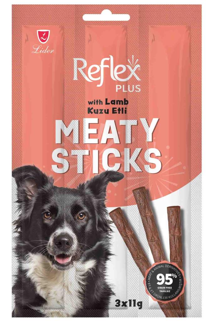 🐾 Reflex Plus Kuzu Etli Yetişkin Köpek Çubuk Ödül Maması 3×11g – Lezzetli ve Besleyici Atıştırmalık