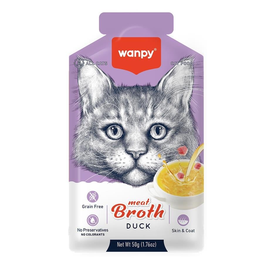 🐾 WANPY Kediler İçin Ördek Eti Çorbası 50 Gr – Yüksek Lezzetli, Besleyici Tamamlayıcı Mama